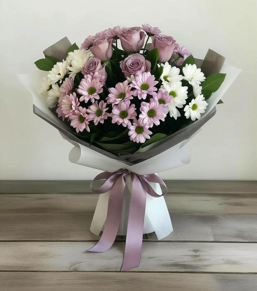 Букет цветов из: Хризантемы и Розы в Первомайске