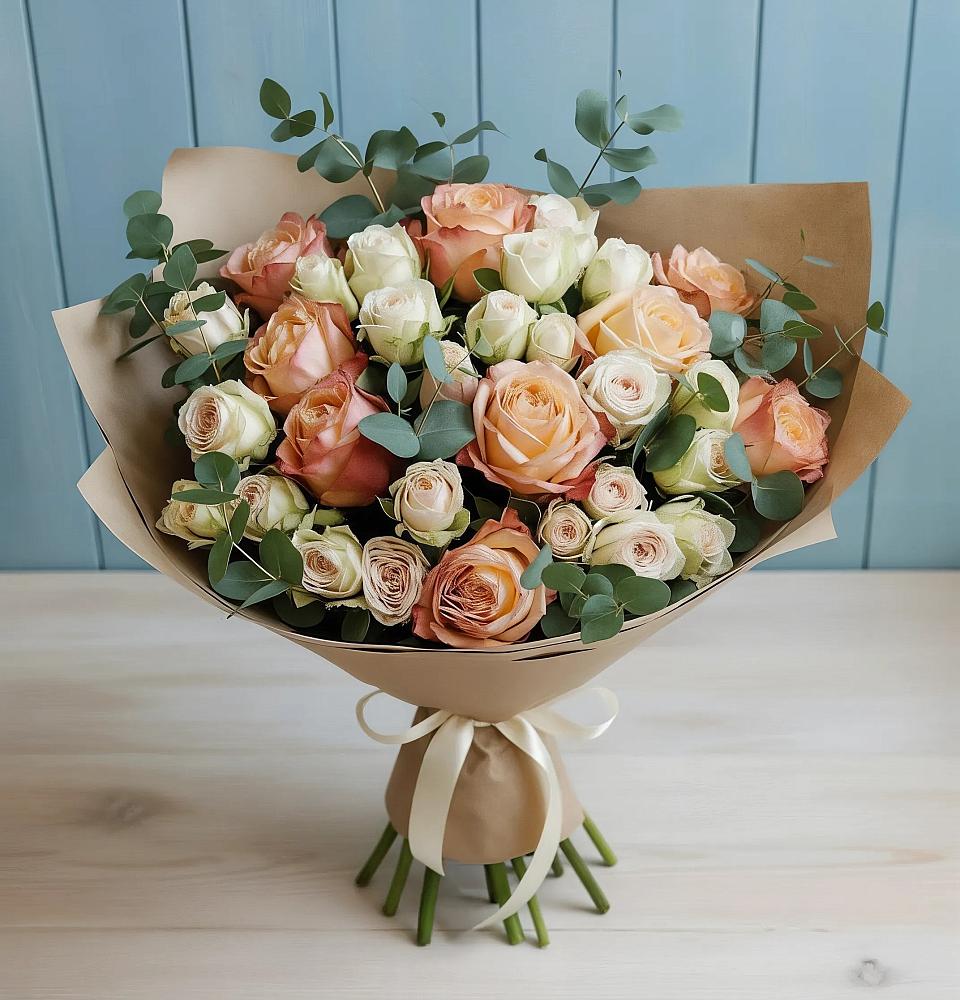 Букет цветов из: Альстромерии и Розы в Первомайске