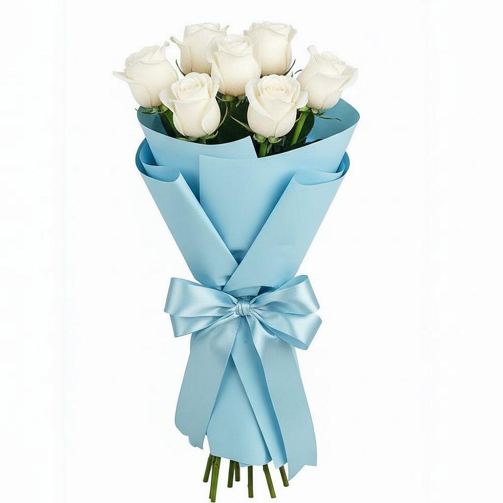 Букет 7 белых роз Проуд в Первомайске