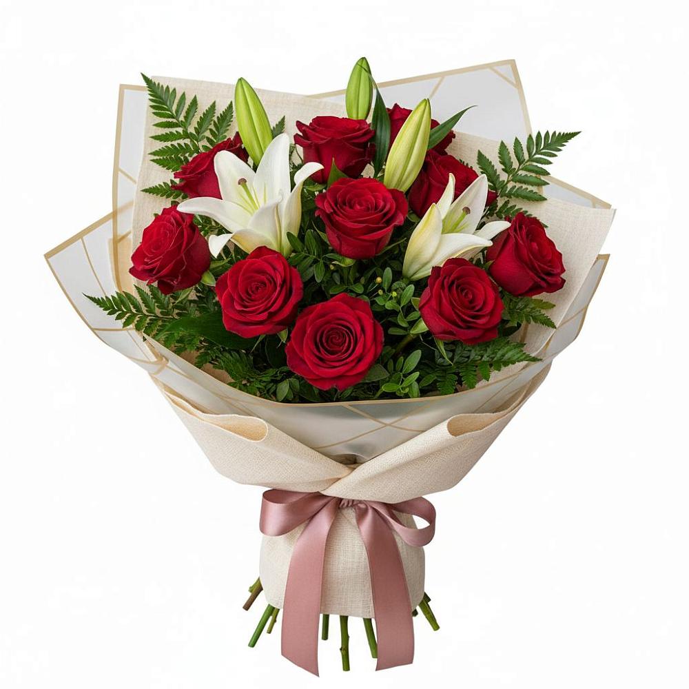 Букет цветов из: Лилии и Розы в Первомайске