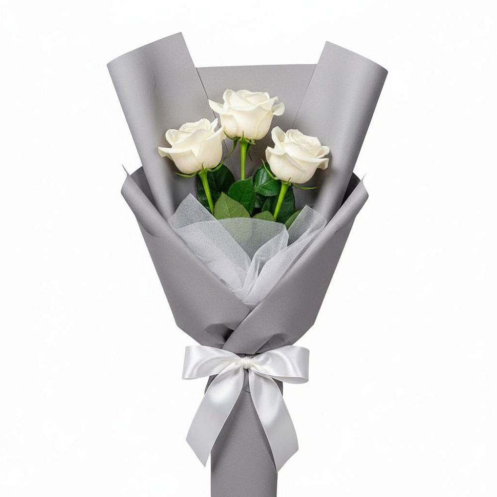 Букет 3 белые розы в Первомайске