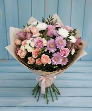 Букет цветов из:  Хризантемы, Розы и Альстромерии #REPLACE_PRED# Первомайске