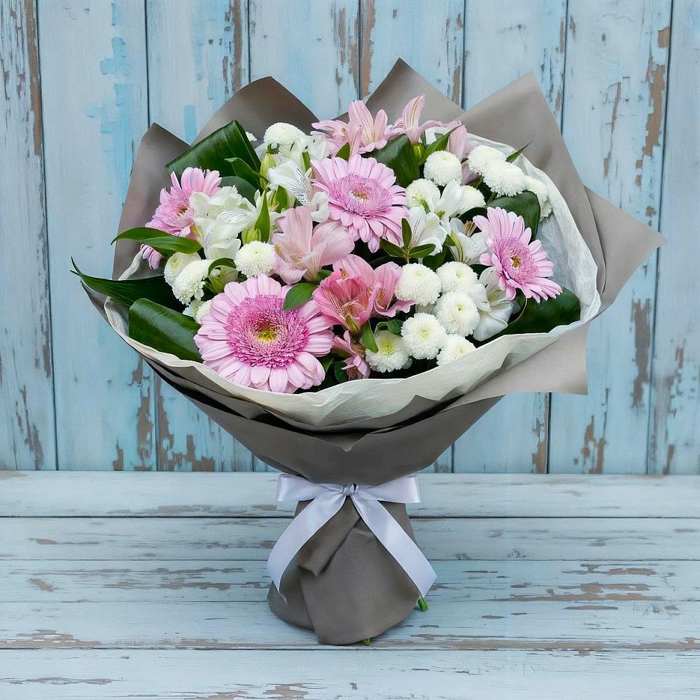 Букет цветов из: Герберы, Альстромерии и Хризантемы в Первомайске